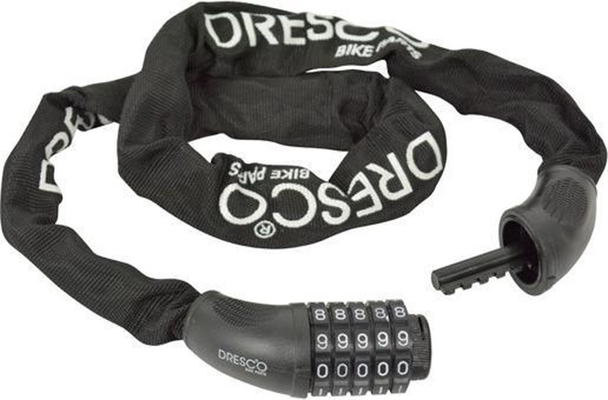 Dresco - Kettingcijferslot - 90cm - Rond 6mm - Zwart 5 Dresco - Kettingcijferslot - 90cm - Rond 6mm - Zwart - Afbeelding 3