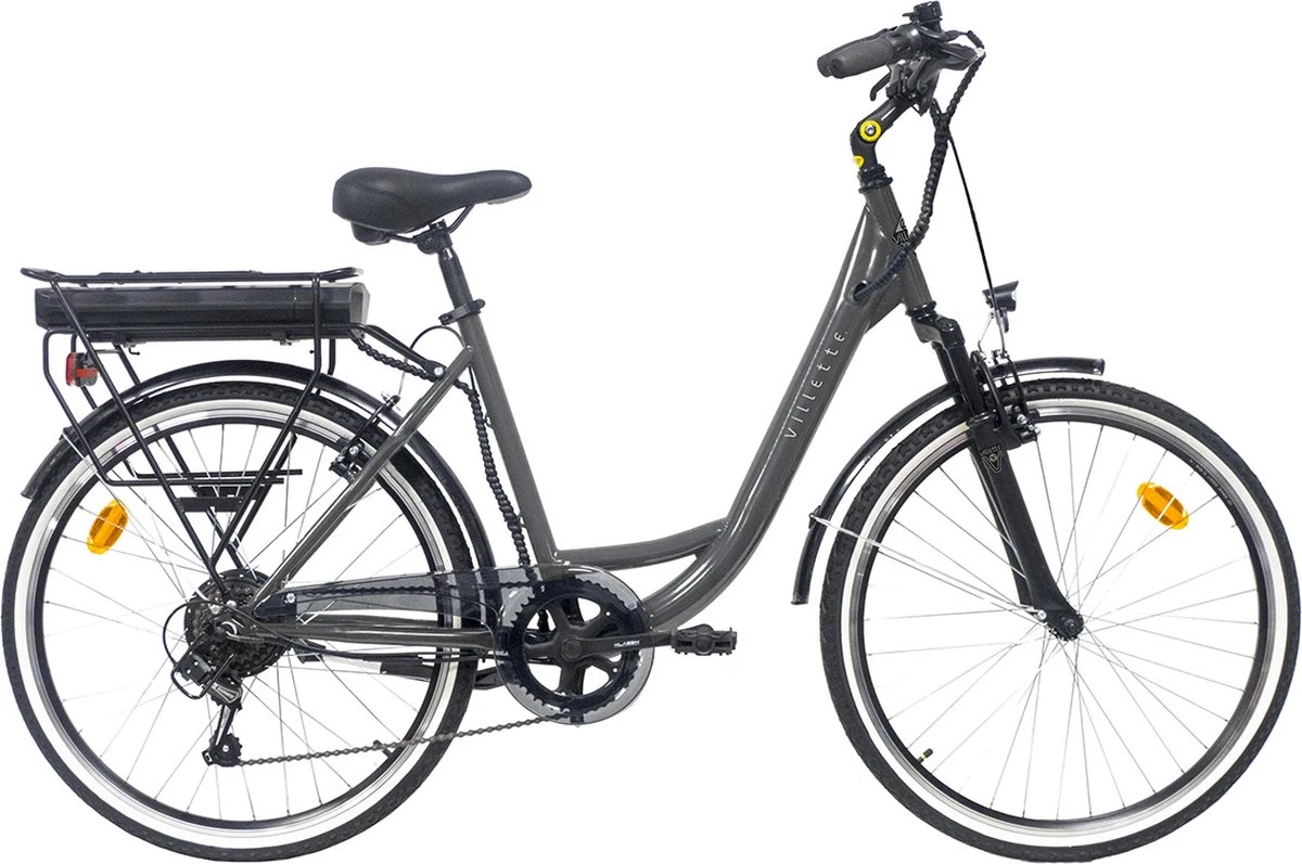 Villette Le Petit Bonheur Orus, Elektrische Damesfiets, 26 Inch, 6 Sp, Grijs 3 Villette Le Petit Bonheur Orus, Elektrische Damesfiets, 26 Inch, 6 Sp, Grijs
