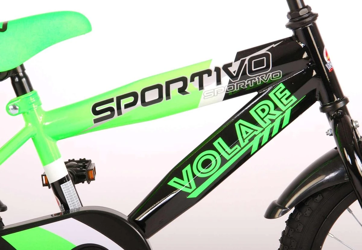 Volare Sportivo Kinderfiets - Jongens - 16 Inch - Neon Groen Zwart - 95% Afgemonteerd 5 Volare Sportivo Kinderfiets - Jongens - 16 Inch - Neon Groen Zwart - 95% Afgemonteerd - Afbeelding 3