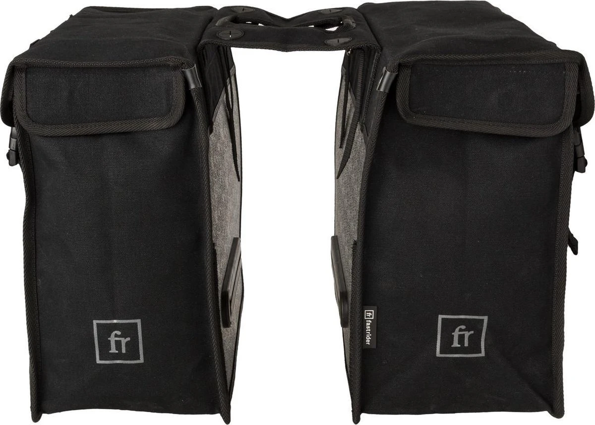 Fastrider Canvas Hybride 93 Dubbele Fietstas Zwart - 41L 4 Fastrider Canvas Hybride 93 Dubbele Fietstas Zwart - 41L - Afbeelding 2