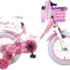Volare Rose Kinderfiets - Meisjes - 14 Inch - Roze Wit - 95% Afgemonteerd