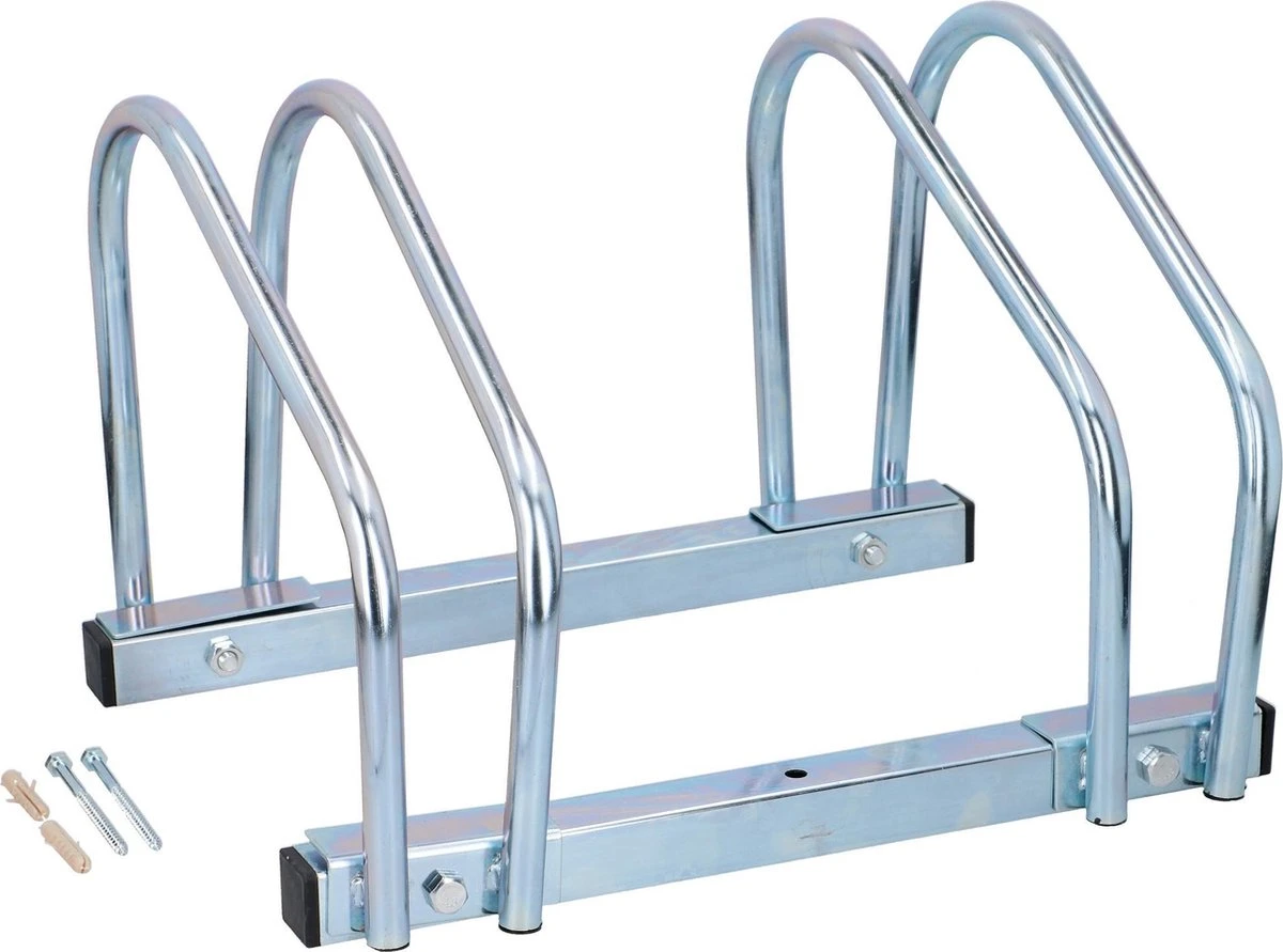 Dunlop Fietsenrek Voor 2 Fietsen - Aluminium - Voor Aan De Muur Of Op De Grond 3 Dunlop Fietsenrek Voor 2 Fietsen - Aluminium - Voor Aan De Muur Of Op De Grond