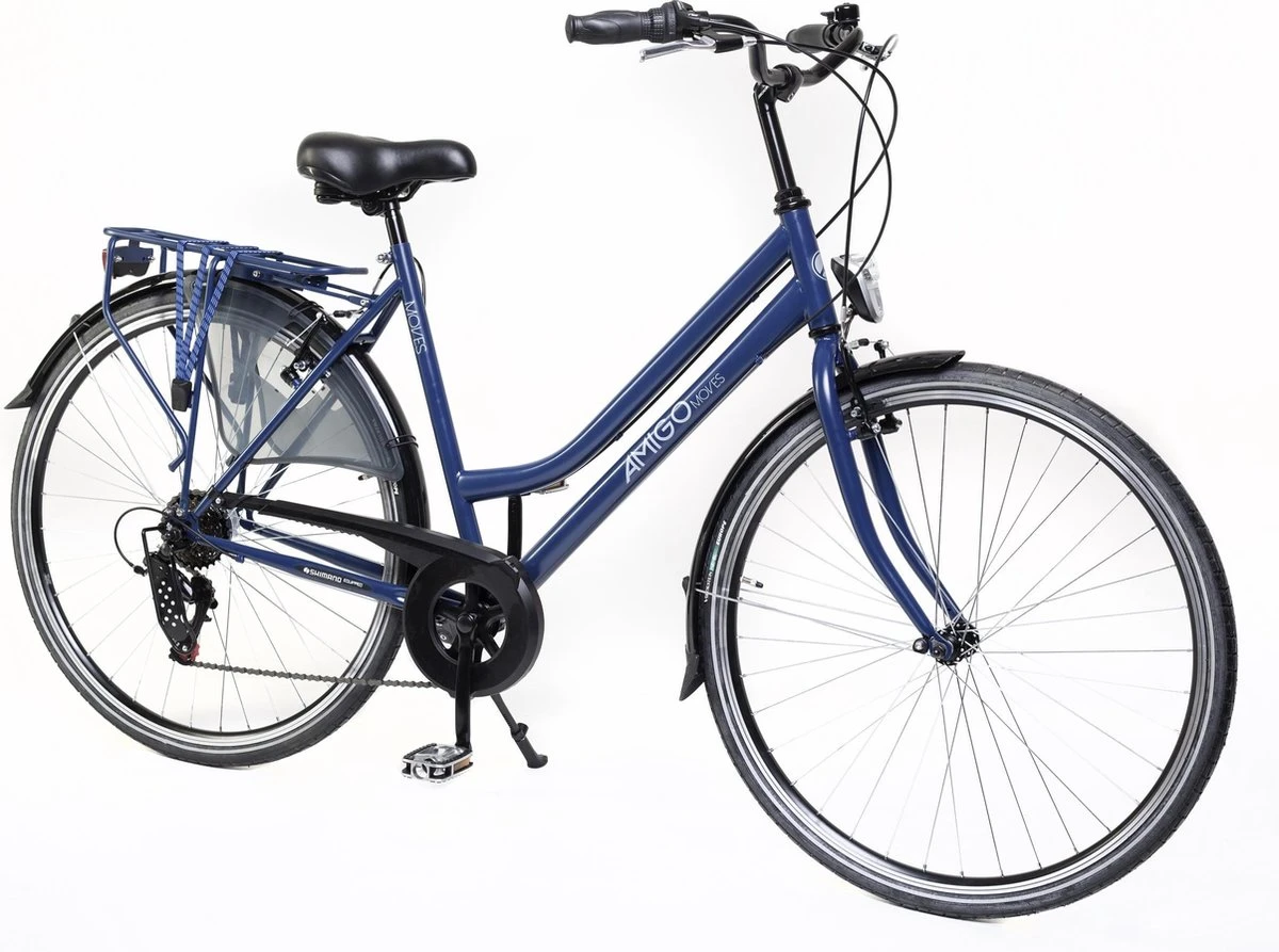Amigo Moves - Damesfiets 28 Inch - Fiets Met 6 Versnellingen - Matblauw 7 Amigo Moves - Damesfiets 28 Inch - Fiets Met 6 Versnellingen - Matblauw - Afbeelding 5
