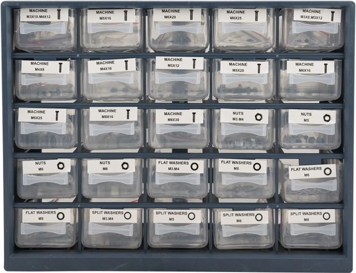 Topgear Bouten En Moeren Assortiment 1001 Delig 4 Topgear Bouten En Moeren Assortiment 1001 Delig - Afbeelding 2