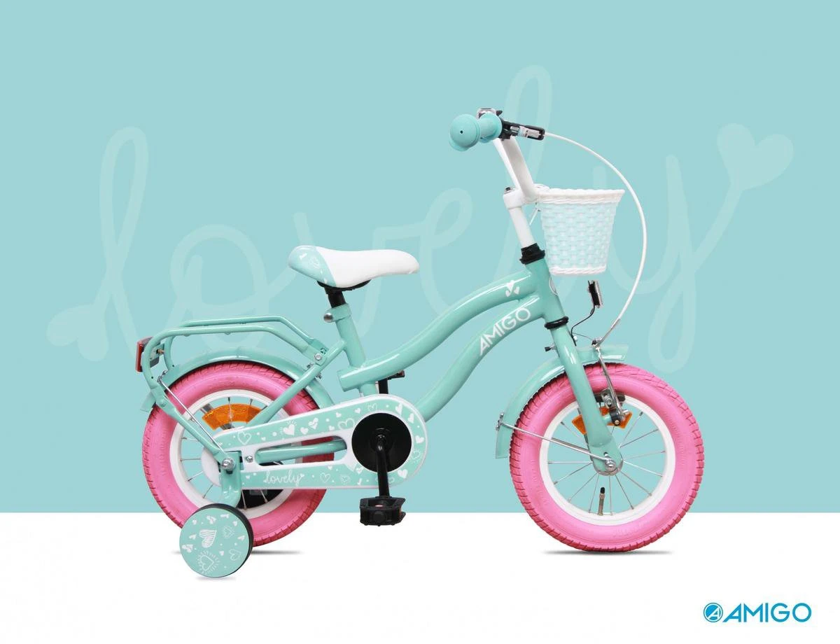 Amigo Lovely Meisjesfiets - Kinderfiets 12 Inch - Turquoise 16 Amigo Lovely Meisjesfiets - Kinderfiets 12 Inch - Turquoise - Afbeelding 14