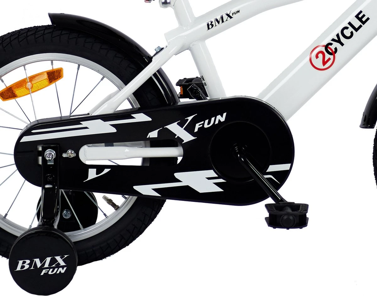 2Cycle BMX-Fun Kinderfiets - 16 Inch - Wit - Jongensfiets 9 2Cycle BMX-Fun Kinderfiets - 16 Inch - Wit - Jongensfiets - Afbeelding 7