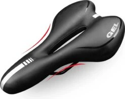 Voltano Trekking Fietszadel - Comfortabel Gel Zadel - Met Uitsparing - Inclusief Zadelstrop - 100% Waterdicht - Unisex - Zwart -Volare Shop 1200x953