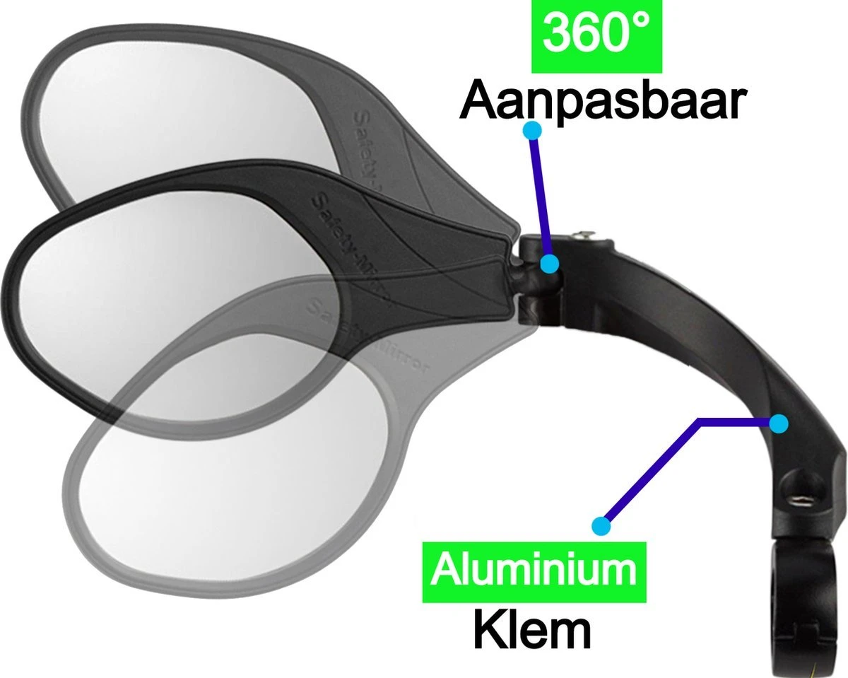 Merkloos Life-X Fietsspiegel – Ebike – 360° Verstelbaar – Links 10 Merkloos Life-X Fietsspiegel – Ebike – 360° Verstelbaar – Links - Afbeelding 8