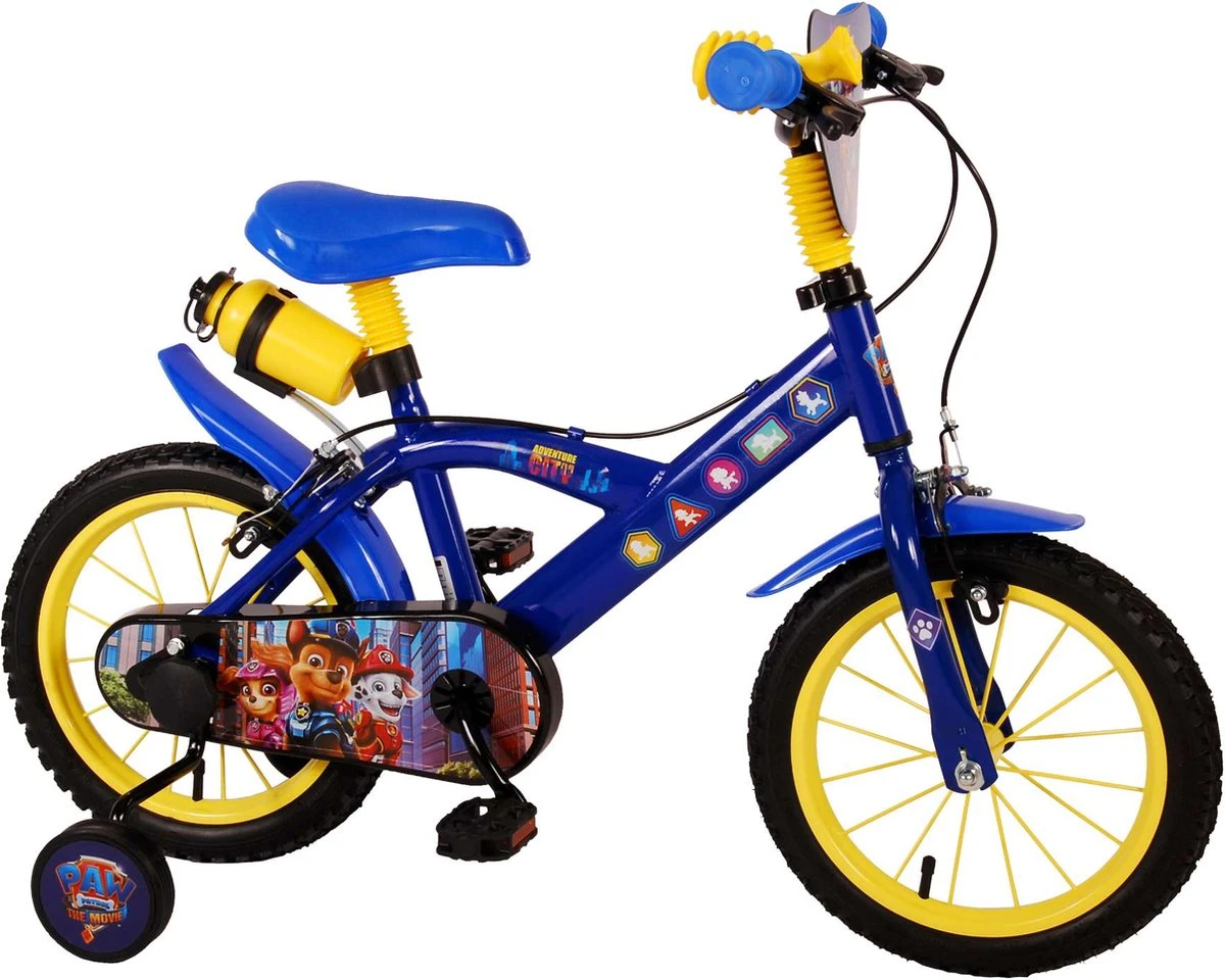 Volare Paw Patrol The Movie Kinderfiets - Jongens - 14 Inch - Blauw - Twee Handremmen 4 Volare Paw Patrol The Movie Kinderfiets - Jongens - 14 Inch - Blauw - Twee Handremmen - Afbeelding 2