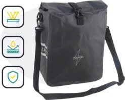 Voltano Fietstas 16L – Zwart – Enkele Pakaftas – 100% Waterdicht - Gratis Schouderband -Volare Shop 1200x963