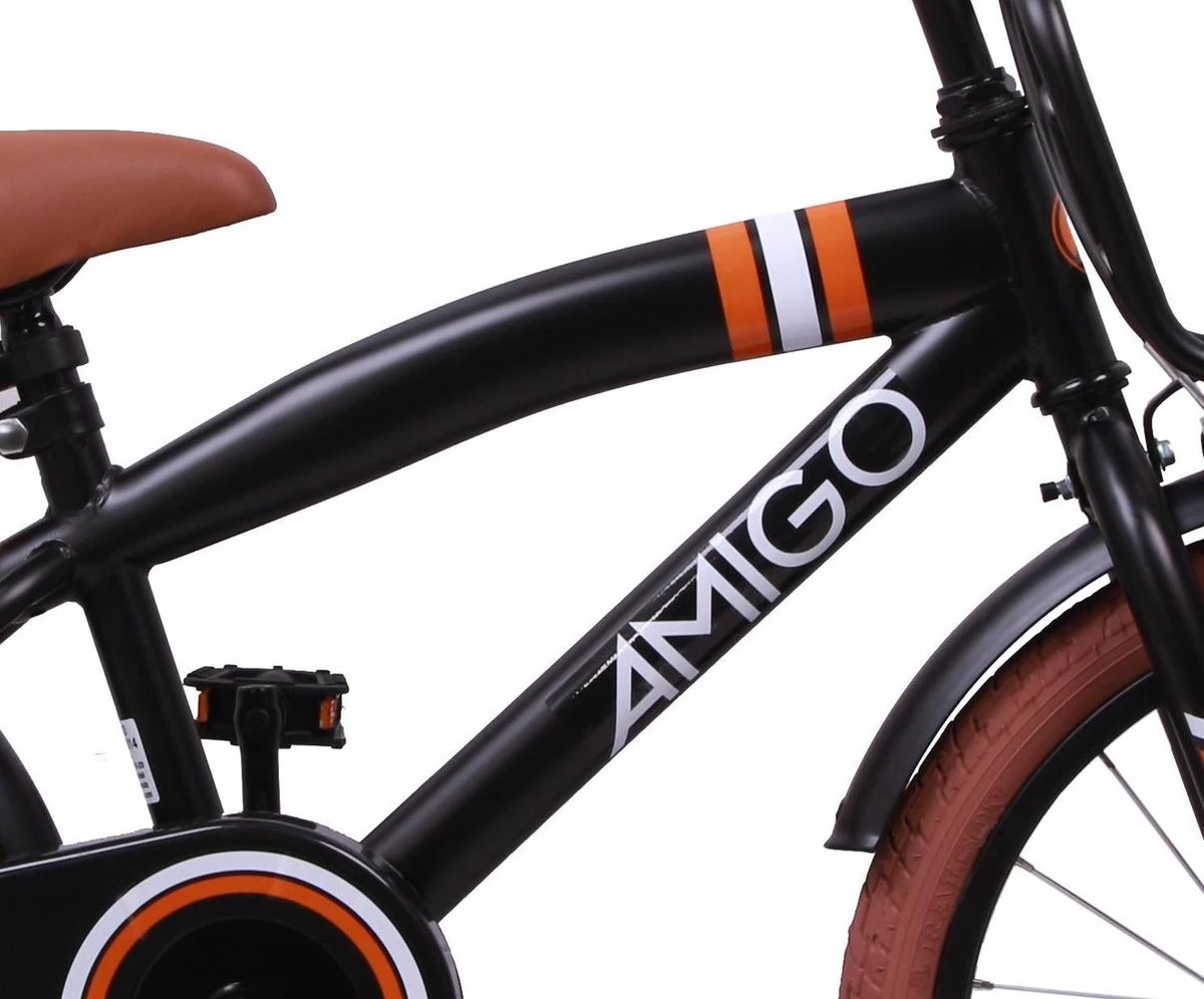 Amigo 2Cool Jongensfiets - Kinderfiets 20 Inch - Matzwart 5 Amigo 2Cool Jongensfiets - Kinderfiets 20 Inch - Matzwart - Afbeelding 3
