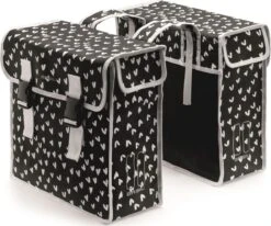Basil Mara Dubbele Fietstas - Heart Dots - 35 Liter