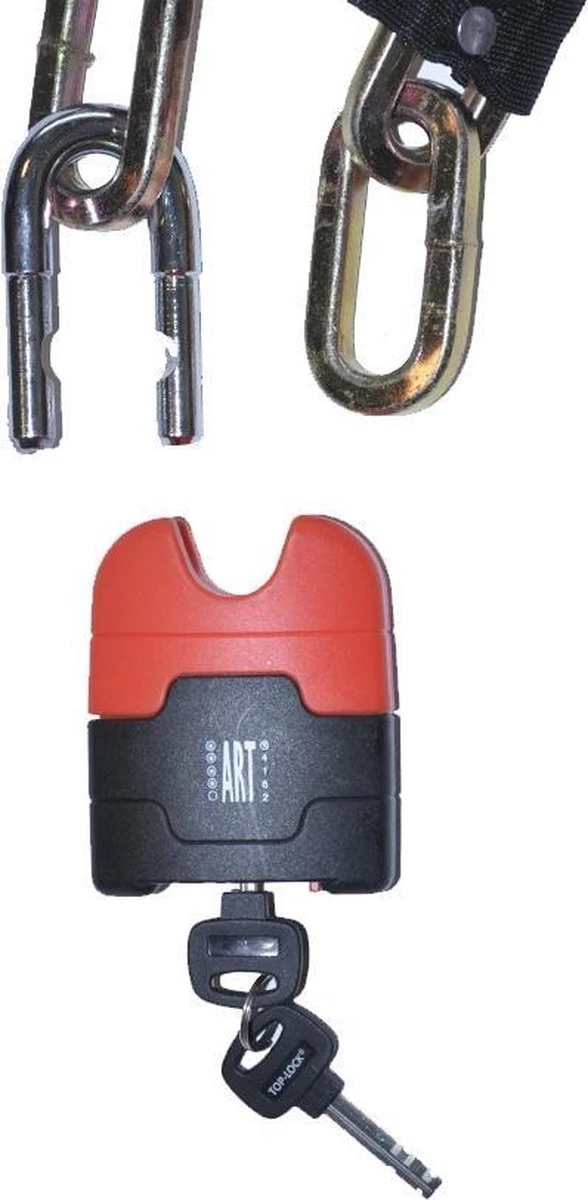 Top Lock Hangslot ART-4 MBT 4162 Zwart/rood 4 Top Lock Hangslot ART-4 MBT 4162 Zwart/rood - Afbeelding 2