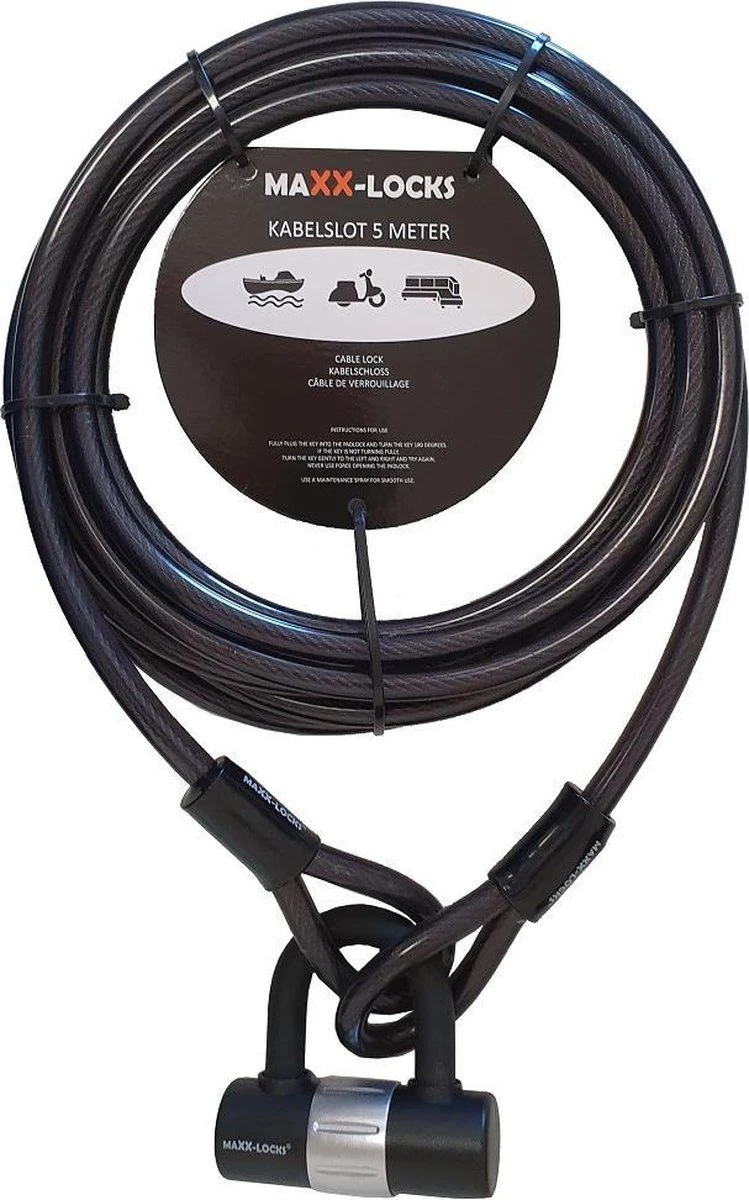 Maxx-Locks Oban Kabelslot - 5 Meter X 12mm (Bootslot, Tuinmeubel Slot, Terras Slot) 500 Cm 3 Maxx-Locks Oban Kabelslot - 5 Meter X 12mm (Bootslot, Tuinmeubel Slot, Terras Slot) 500 Cm