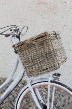 New Looxs Melbourne Large Fietsmand Voordrager - 45 Liter - Rotan - Grijs -Volare Shop 795x1200