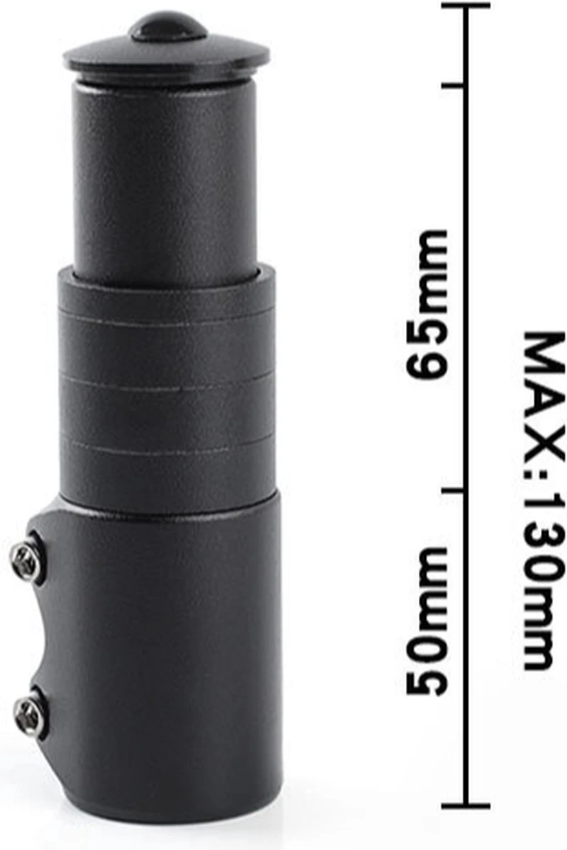 Voltano Stuurpen Verlenger XL - 1-1/8'' 28.6mm - Fietsstuur Verhoger Tot Max 130MM - Zwart 6 Voltano Stuurpen Verlenger XL - 1-1/8'' 28.6mm - Fietsstuur Verhoger Tot Max 130MM - Zwart - Afbeelding 4