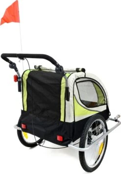 Fietkar - 2 Kinderen - Met Schokbreker - Lime -Volare Shop 833x1200