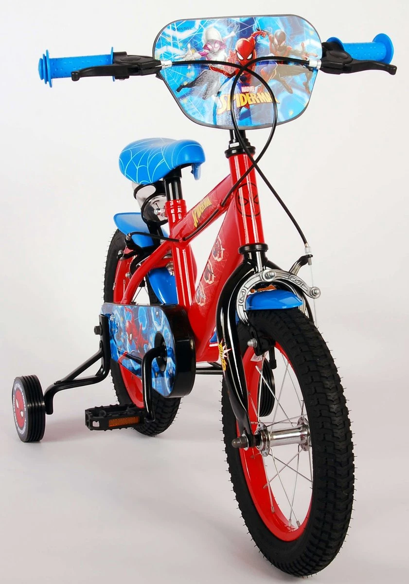 Spider-Man Kinderfiets - Jongens - 14 Inch - Rood/Blauw - Twee Handremmen 11 Spider-Man Kinderfiets - Jongens - 14 Inch - Rood/Blauw - Twee Handremmen - Afbeelding 9