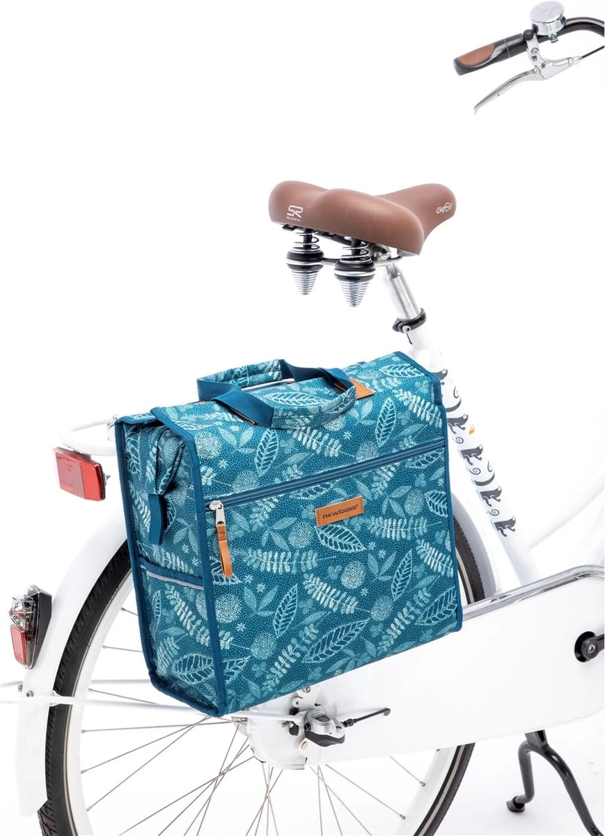 New Looxs Forest Lilly Enkele Fietstas Shopper - 18 Liter - Blauw 4 New Looxs Forest Lilly Enkele Fietstas Shopper - 18 Liter - Blauw - Afbeelding 2