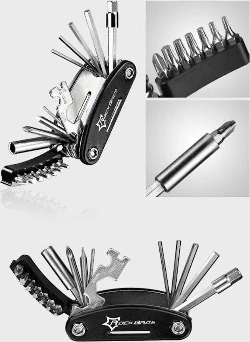 Merkloos Decopatent® PRO Multitool Fiets Gereedschap Reparatieset - 16 Delige - Pocket Tool - Racefiets - Mtb - Toerfiets - Ebike - Fietsen 9 Merkloos Decopatent® PRO Multitool Fiets Gereedschap Reparatieset - 16 Delige - Pocket Tool - Racefiets - Mtb - Toerfiets - Ebike - Fietsen - Afbeelding 7