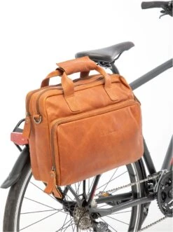 New Looxs Cali Laptoptas Fietstas - Leer - 15 Inch Laptopvak - 17 Liter - Cognac -Volare Shop 895x1200