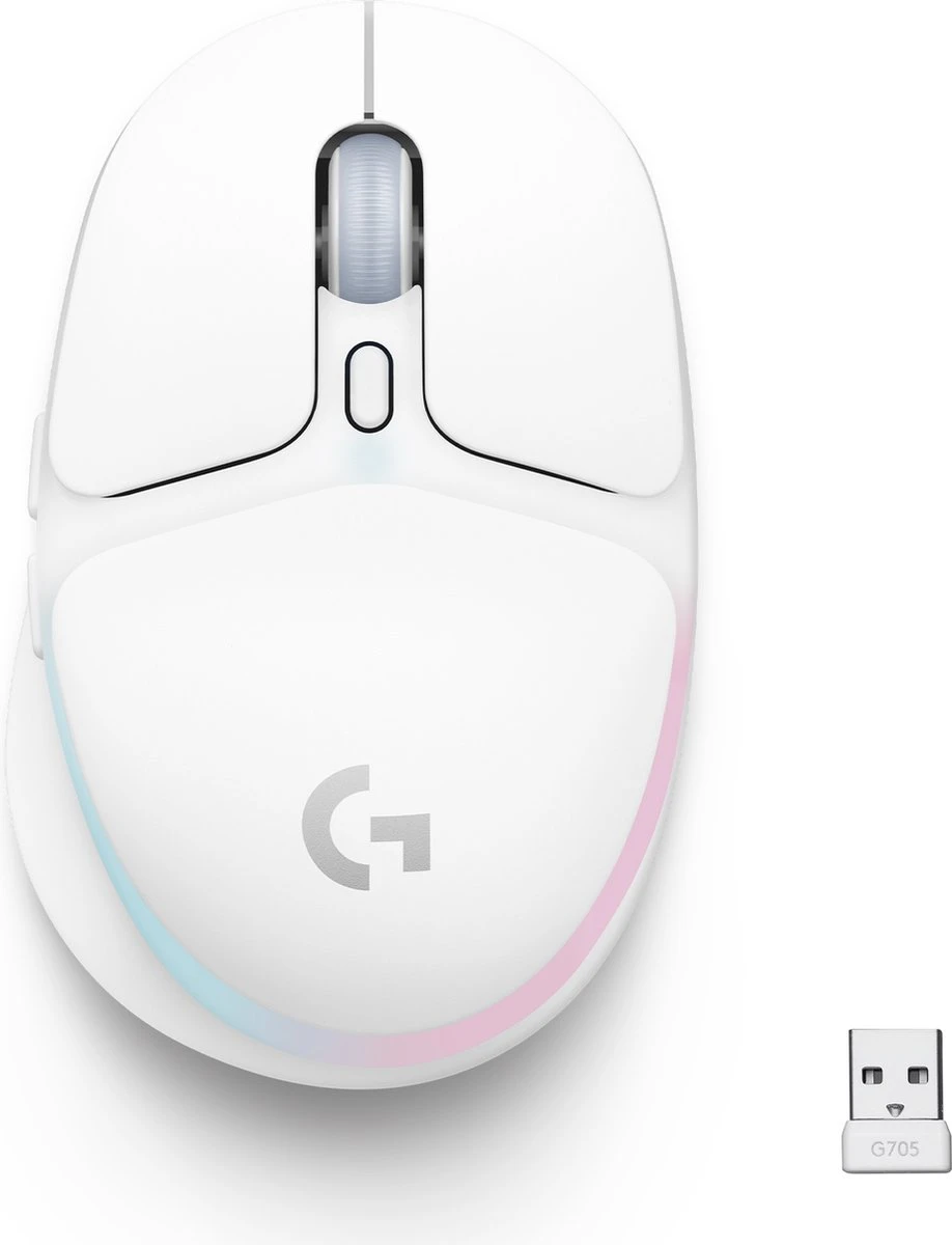 Logitech G705 Aurora - Draadloze Gaming Muis - Bluetooth - Wit 10 Logitech G705 Aurora - Draadloze Gaming Muis - Bluetooth - Wit - Afbeelding 8