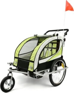Fietkar - 2 Kinderen - Met Schokbreker - Lime -Volare Shop 949x1200