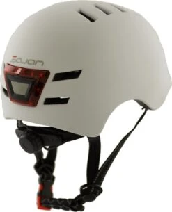 Sajan Fietshelm - Skatehelm - Helm Mat-Wit - LED Verlichting - Maat-S -Volare Shop 971x1200