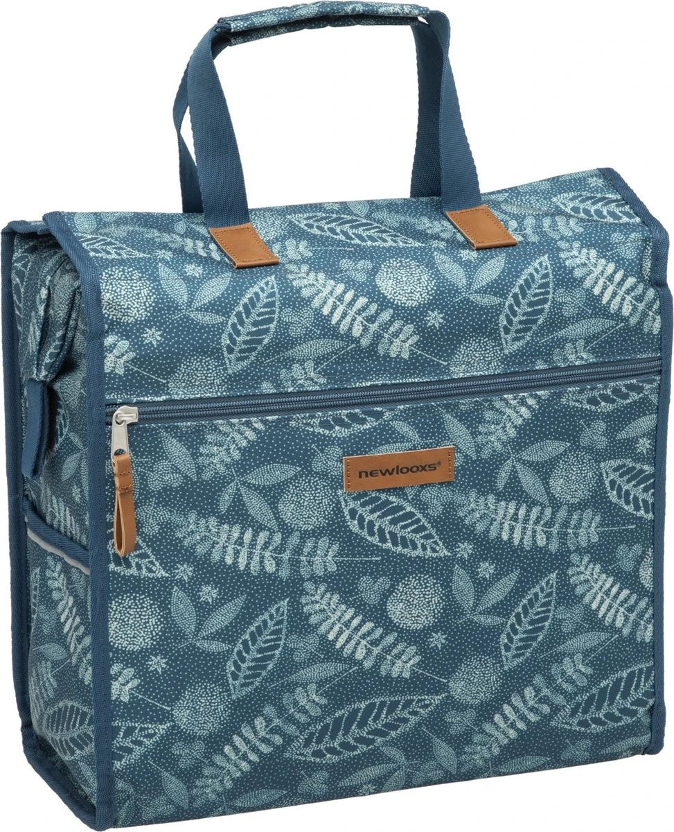 New Looxs Forest Lilly Enkele Fietstas Shopper - 18 Liter - Blauw 3 New Looxs Forest Lilly Enkele Fietstas Shopper - 18 Liter - Blauw